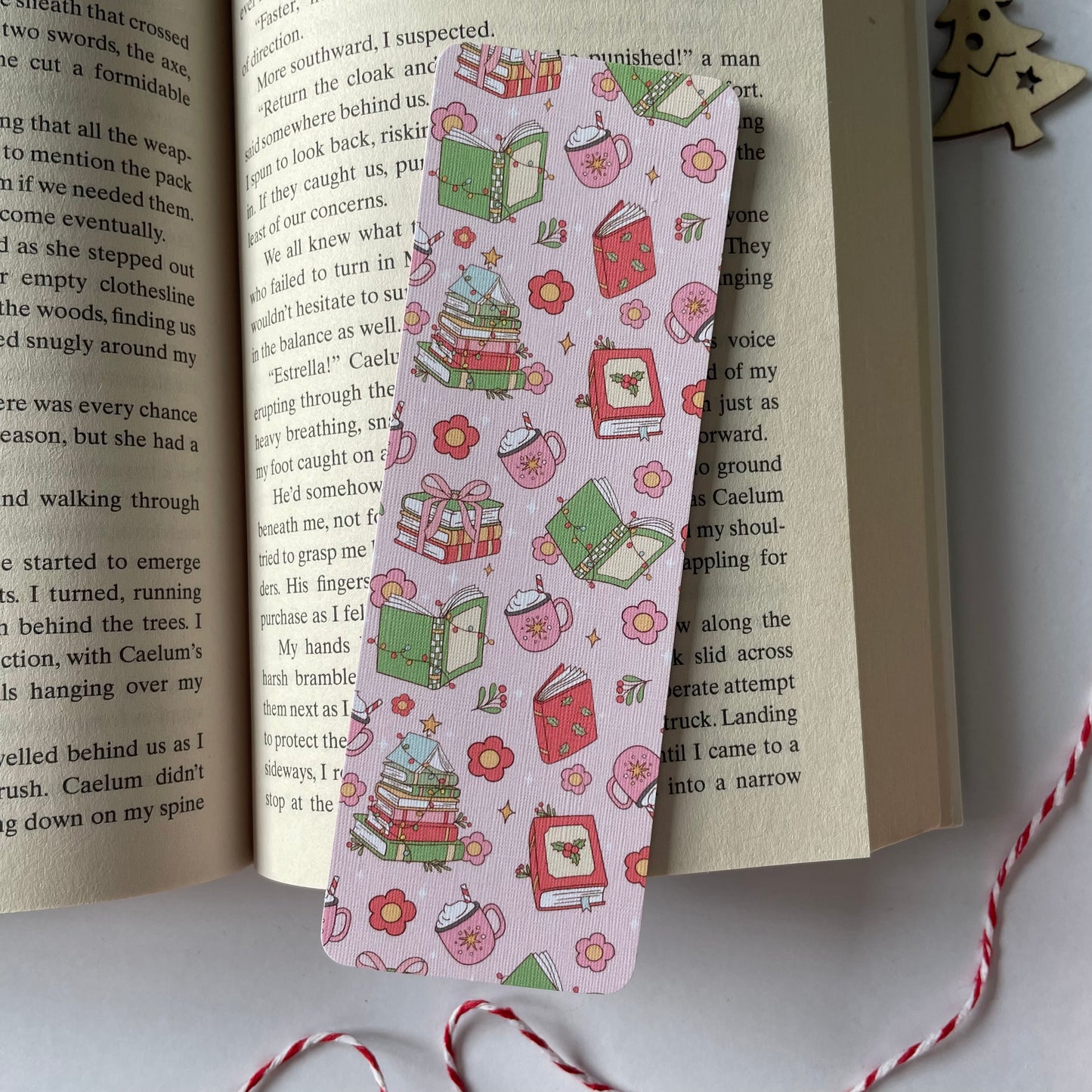 Pink Christmas Bookmark
