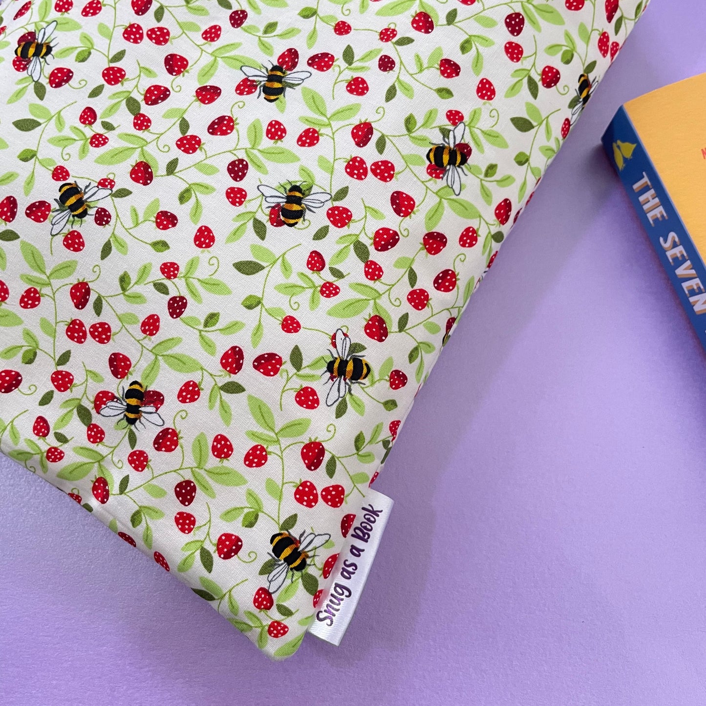 Strawberry and Bee Book Sleeve