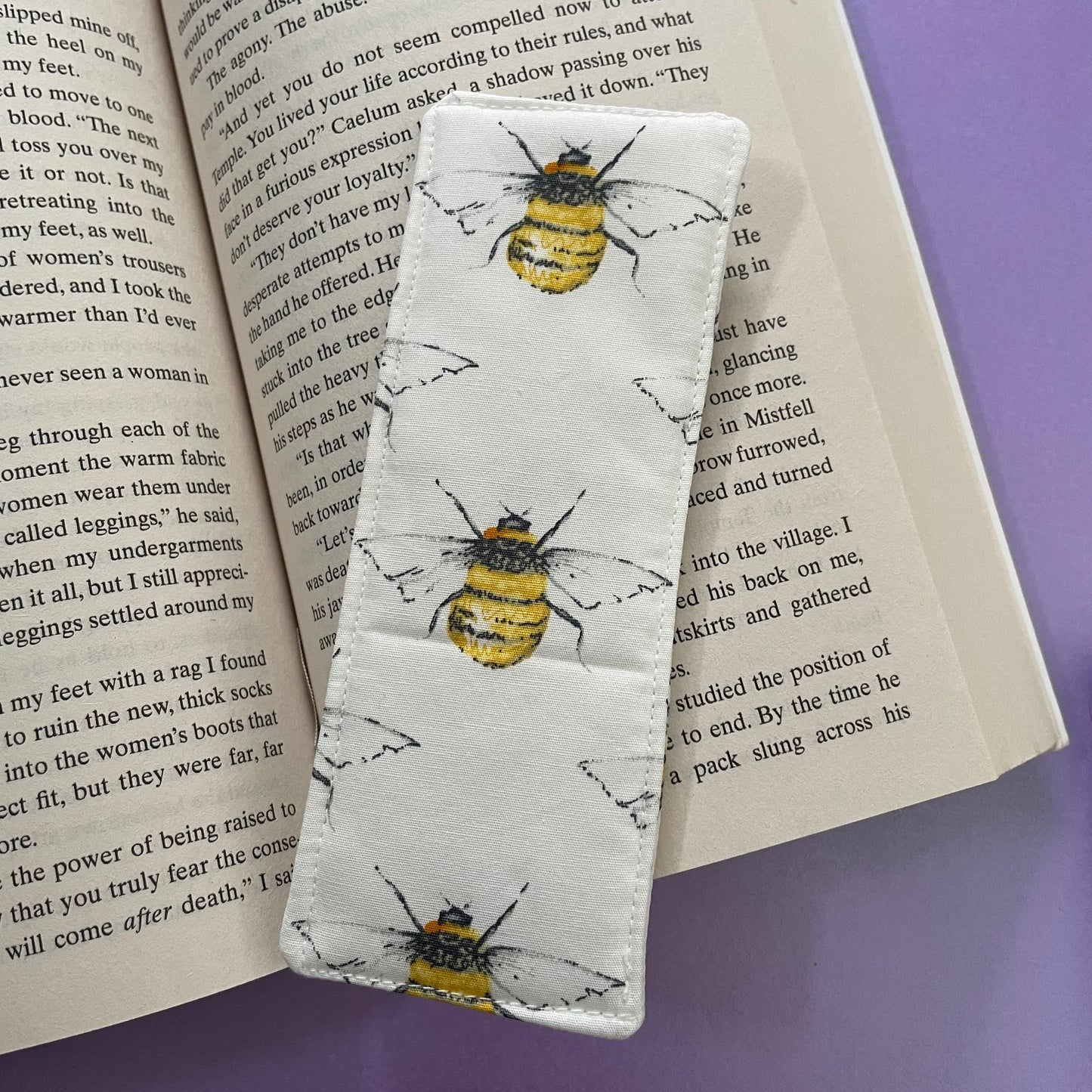 Bumblebee Print Fabric Bookmark