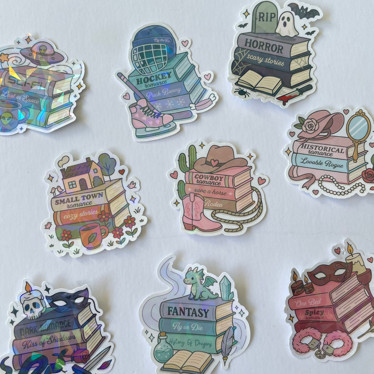 Book Stack Genre Stickers