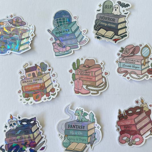 Book Stack Genre Stickers