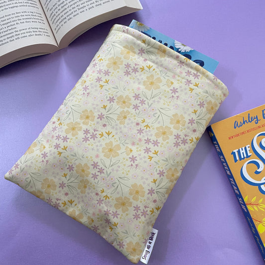 Yellow Floral Book Sleeve