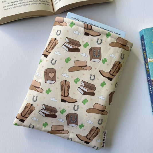 Cream Cowboy Romance Book Sleeve