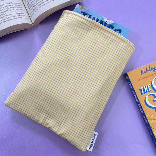 Yellow Gingham Book Sleeve
