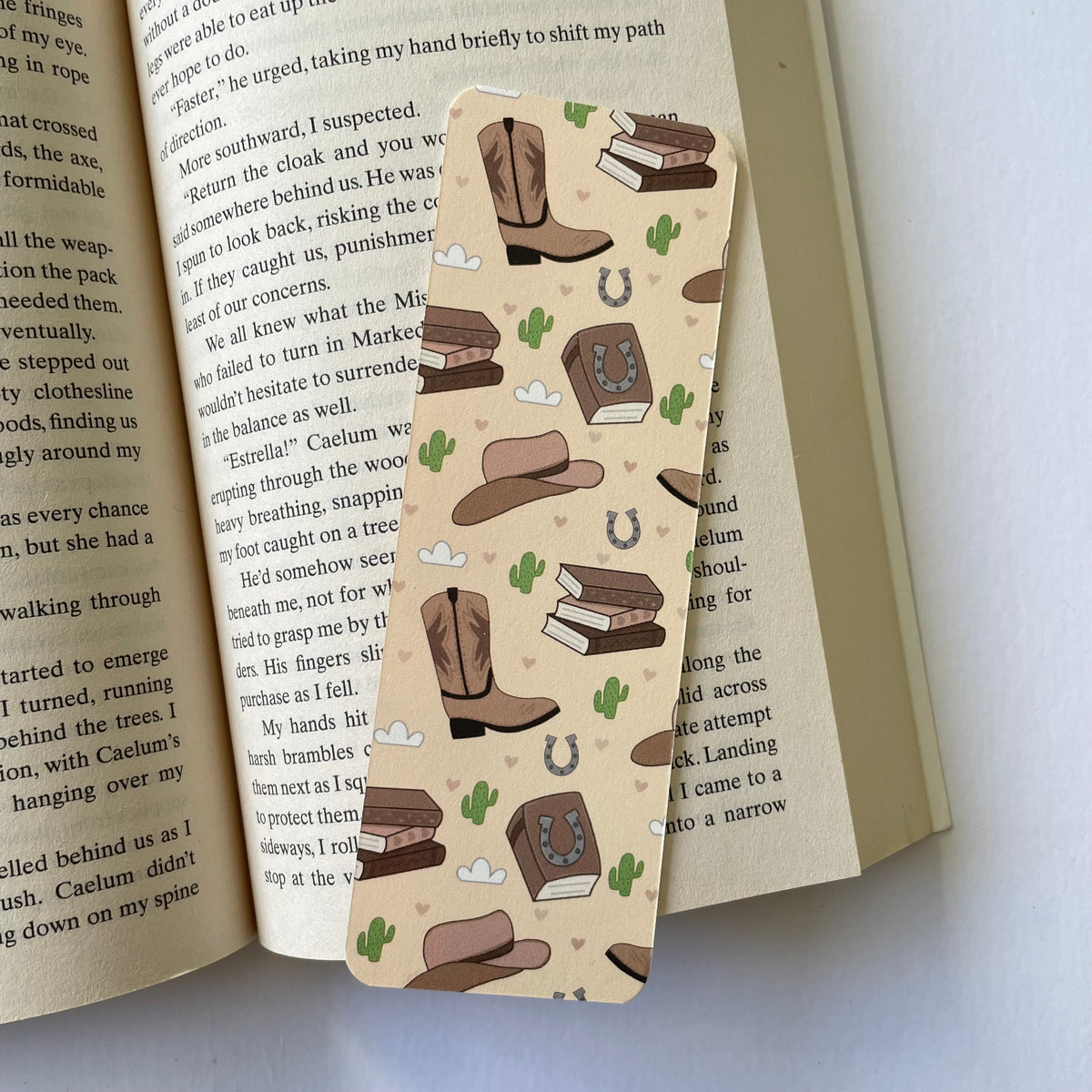 Cream Cowboy Romance Bookmark