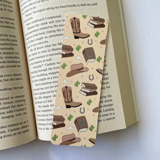 Cream Cowboy Romance Bookmark