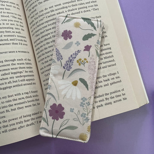 Spring Floral Print Fabric Bookmark