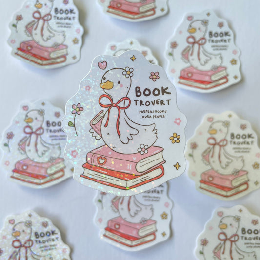 Booktrovert Goose Sticker