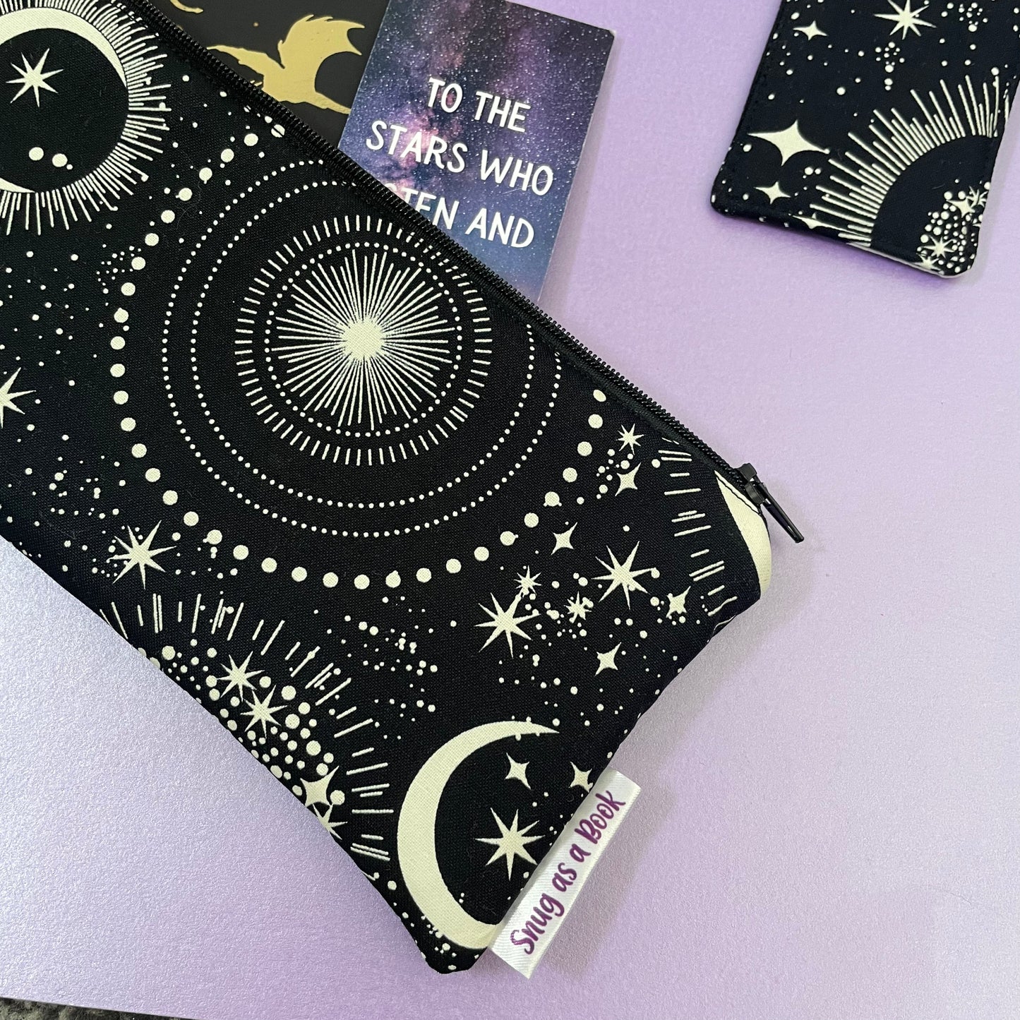 Glow in the Dark Moon and Stars Bookmark Case
