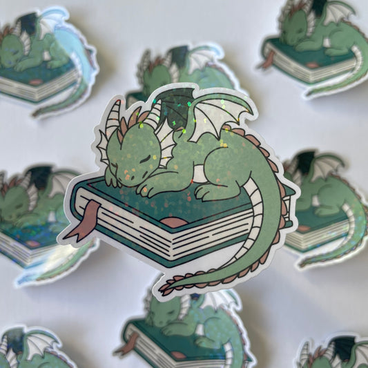 Dragon Bookstack Sticker