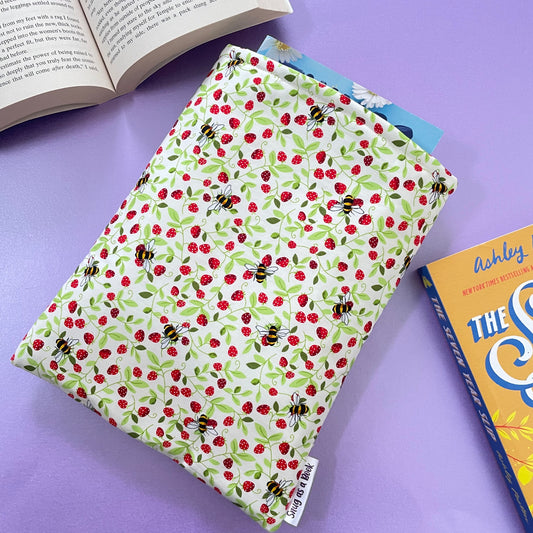 Strawberry and Bee Book Sleeve