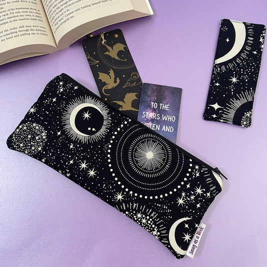 Glow in the Dark Moon and Stars Bookmark Case