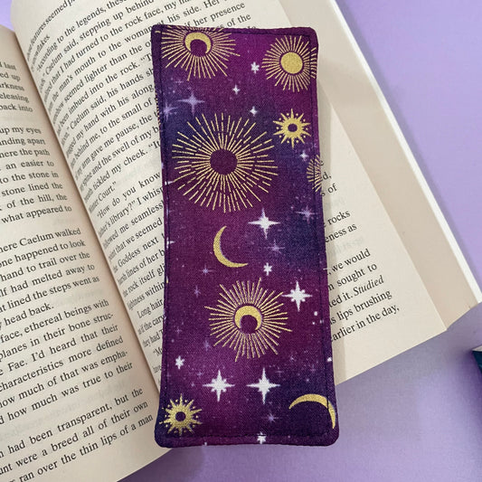 Purple Lunar Fabric Bookmark