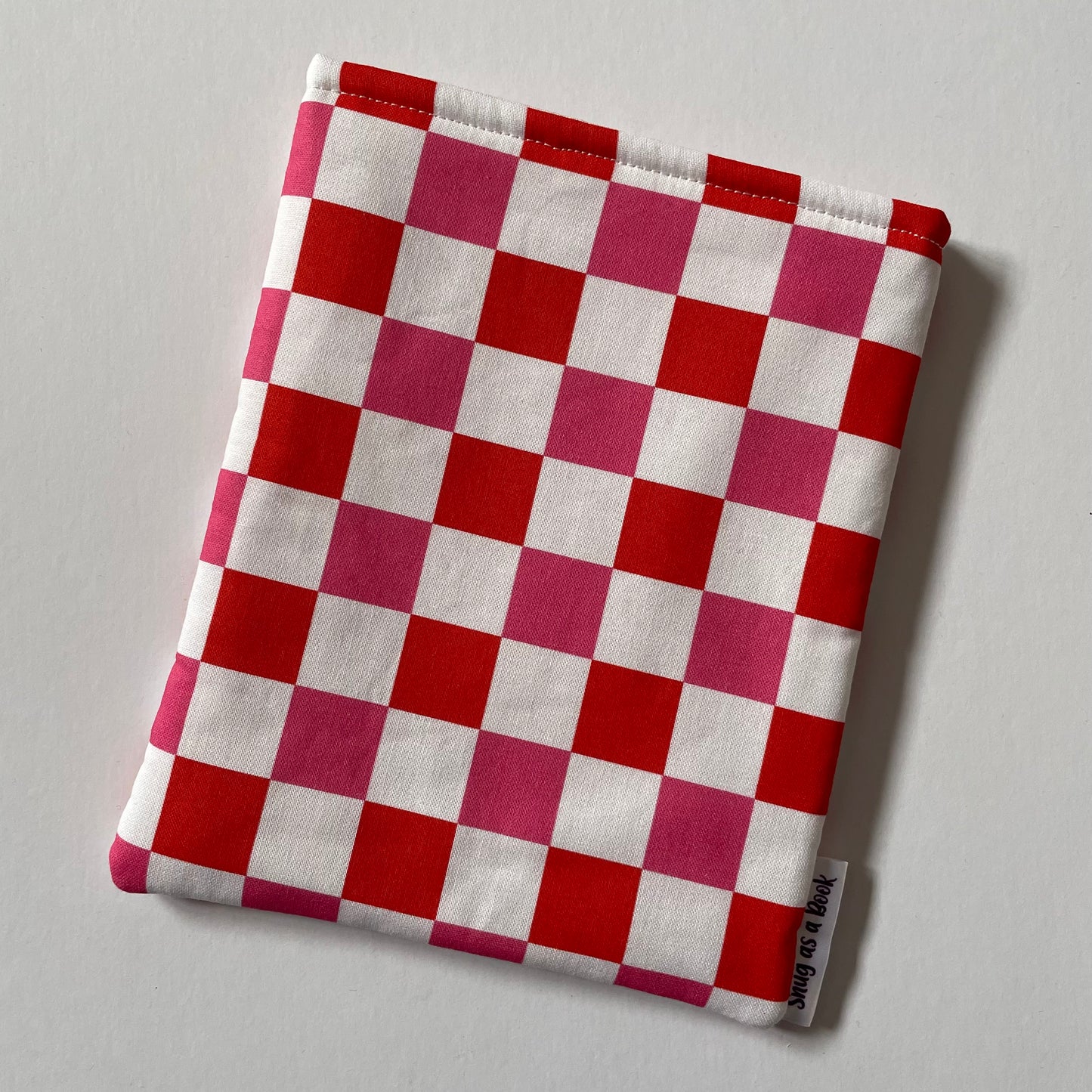 Pink and White Check Kindle Sleeve