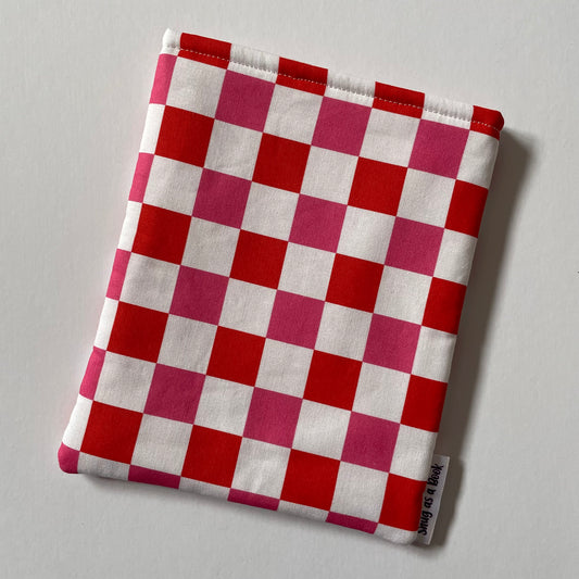 Pink and White Check Kindle Sleeve