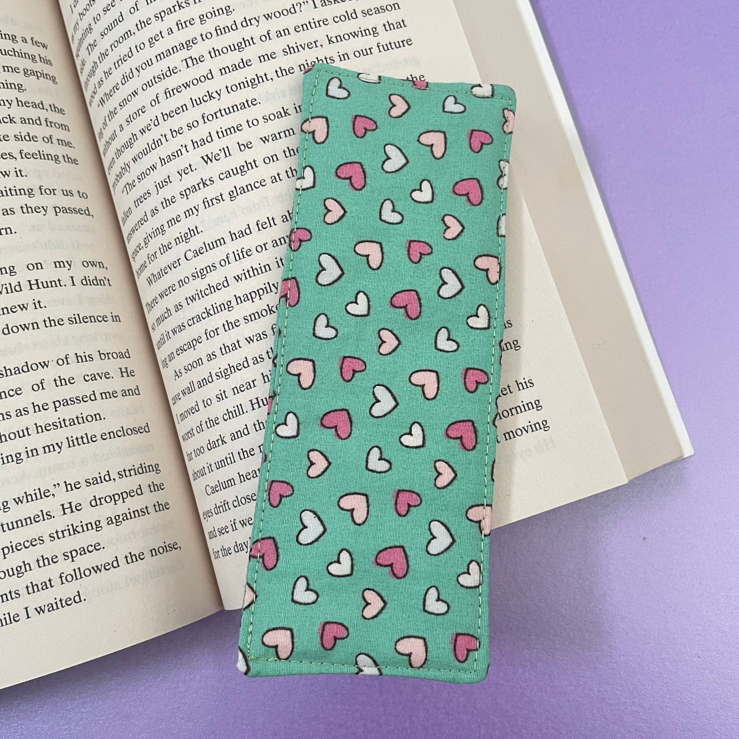 Green Heart Print Bookmark