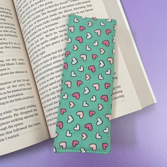 Green Heart Print Bookmark