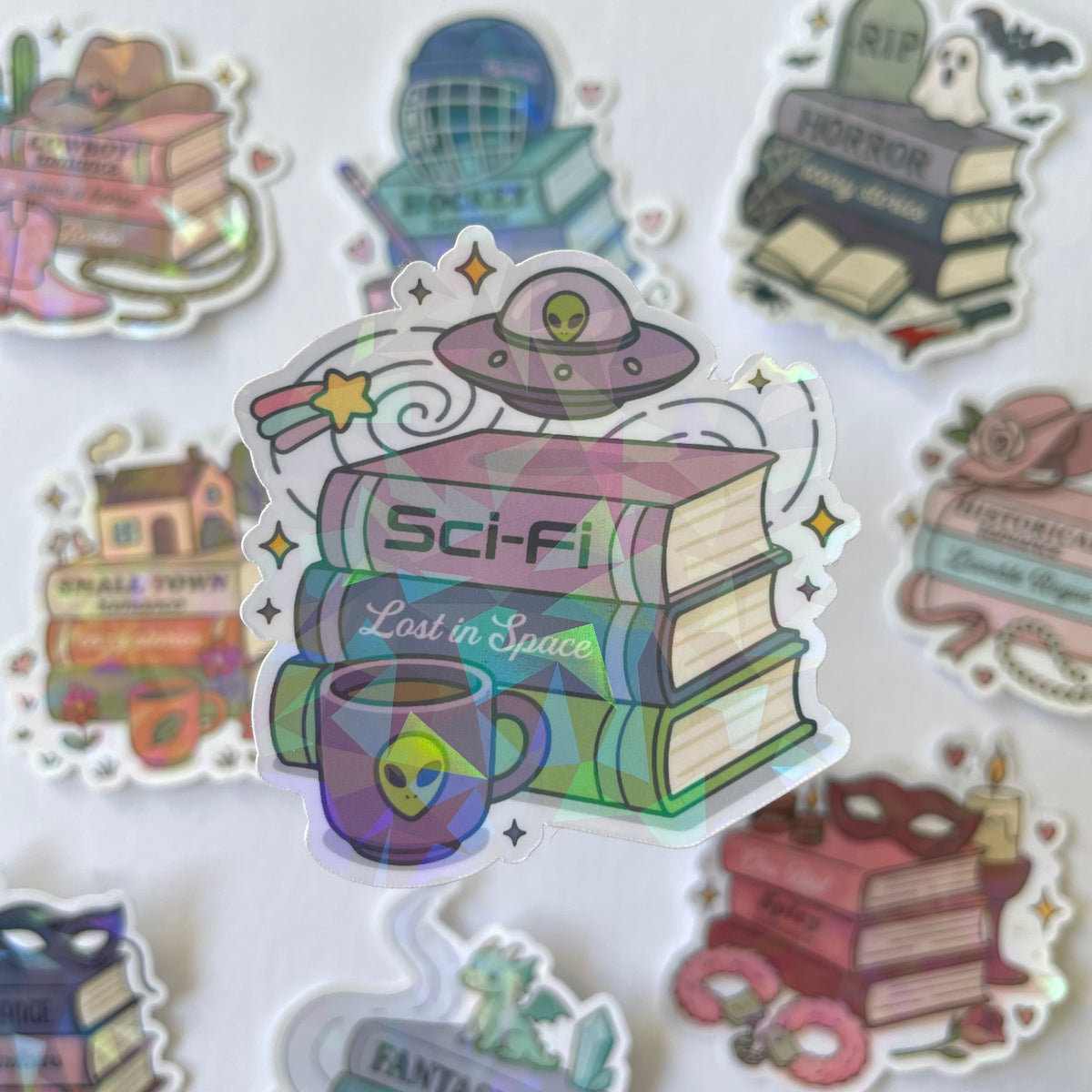 Book Stack Genre Stickers