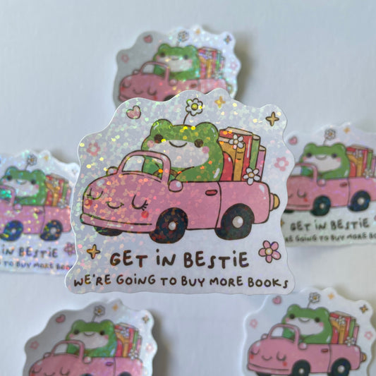 Driving Frog Sticker