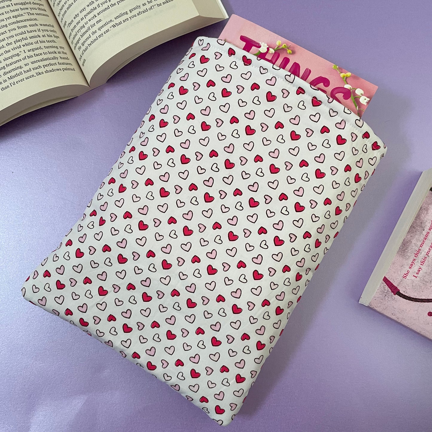 Heart Print Book Sleeve