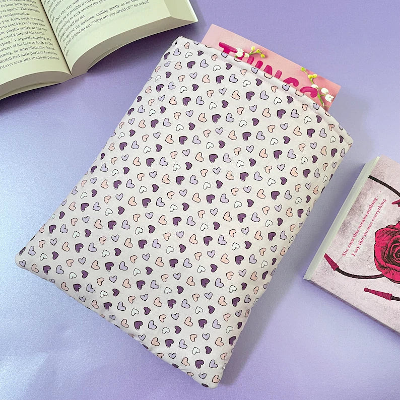 Purple Heart Print Book Sleeve